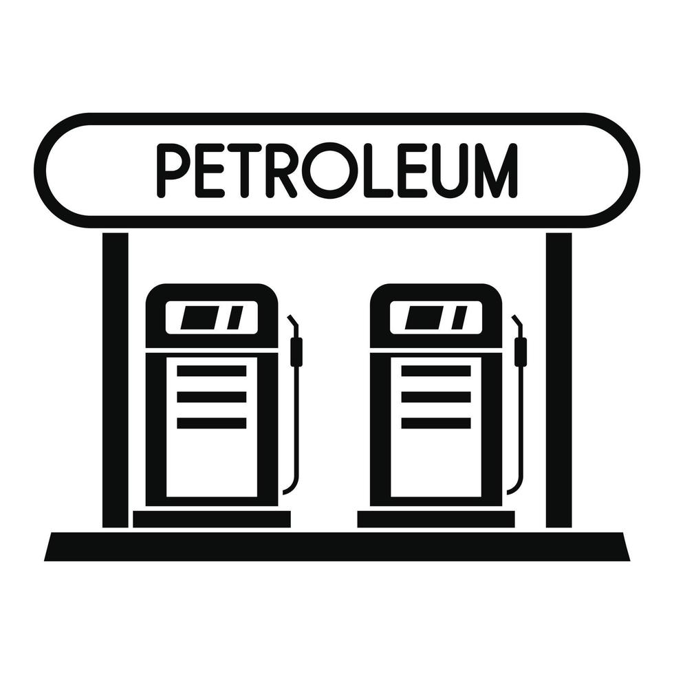 icono de la estación de petróleo, estilo simple vector