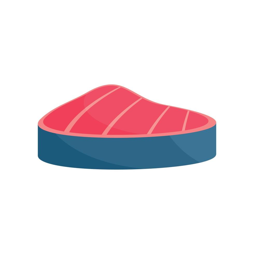 Piece of tuna icon, flat style vector