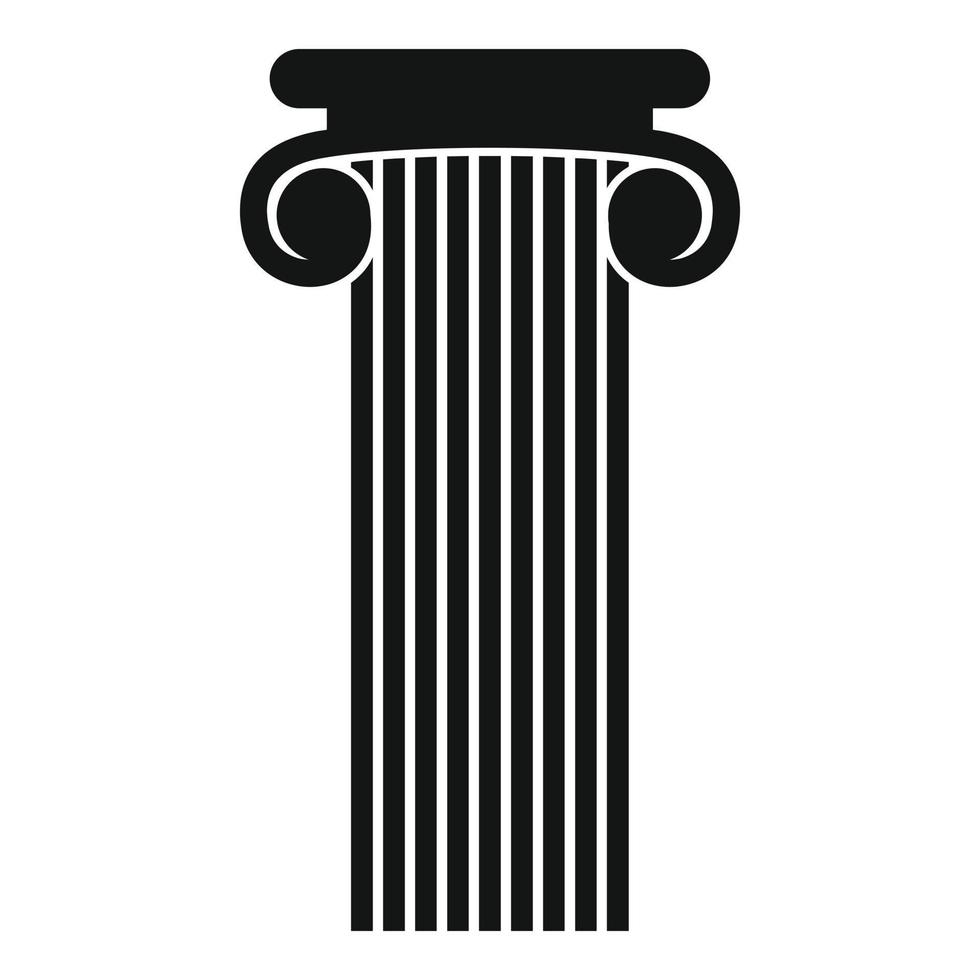 Roman column icon, simple style. vector