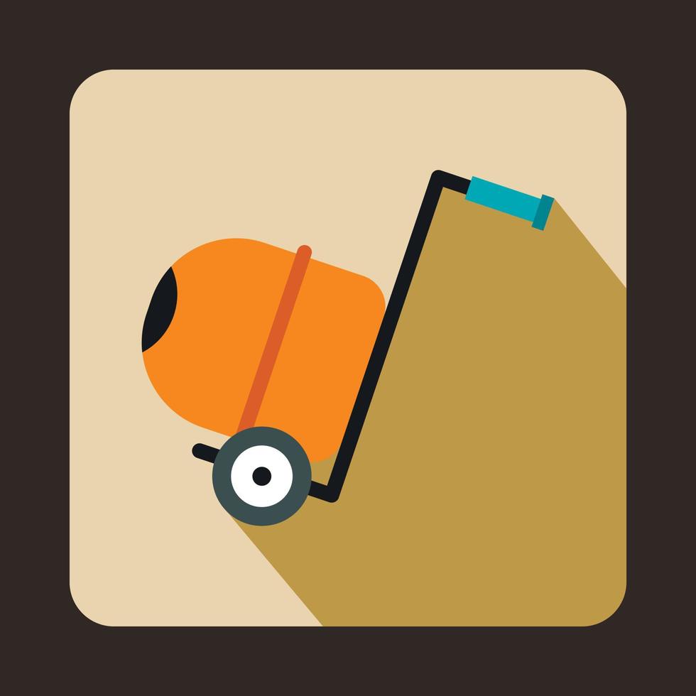 Concrete mixer icon in flat style vector