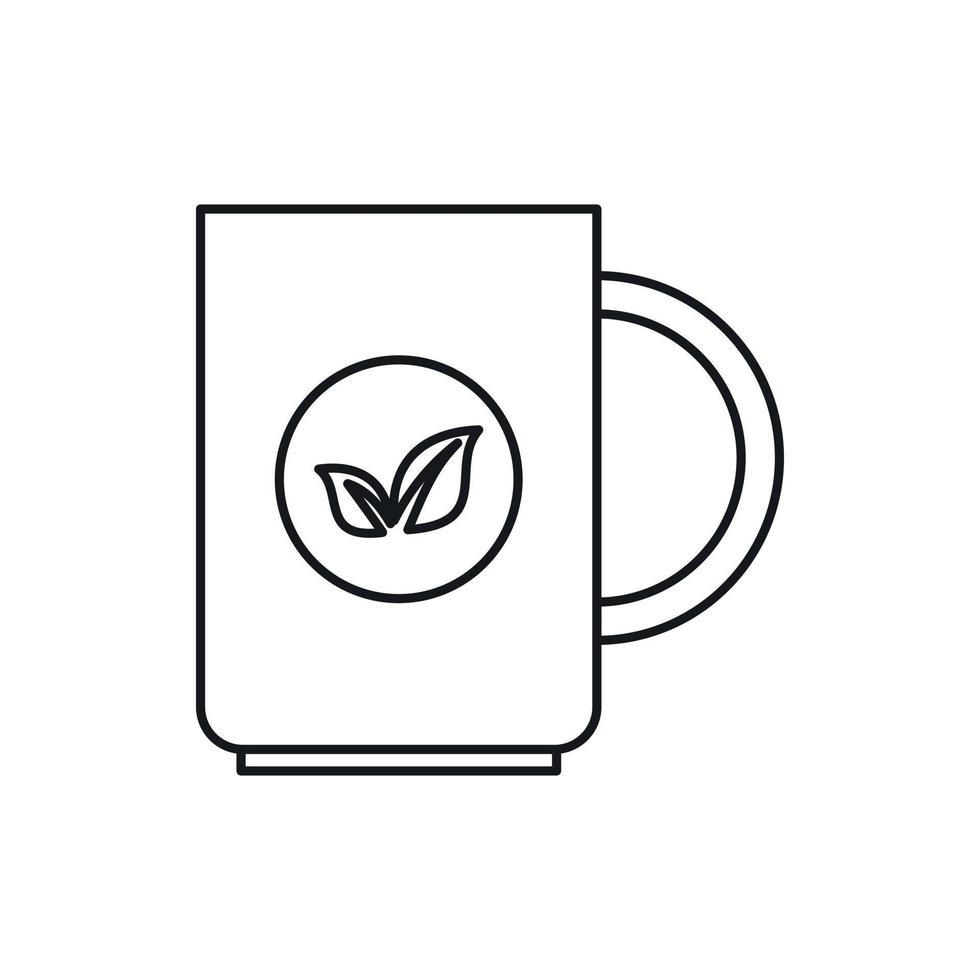 icono de taza de té, estilo de contorno vector