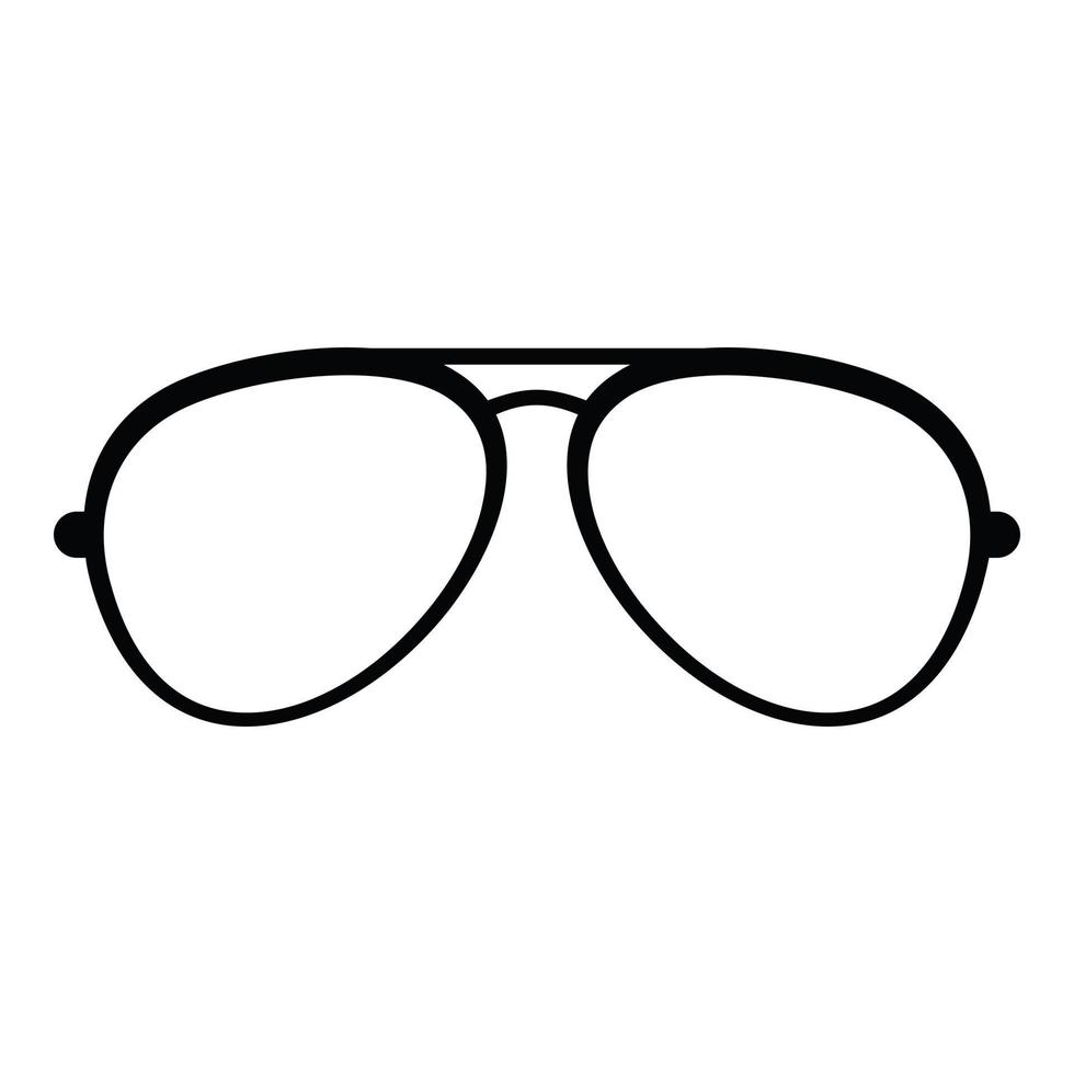 Oval eyeglasses icon, simple style. vector