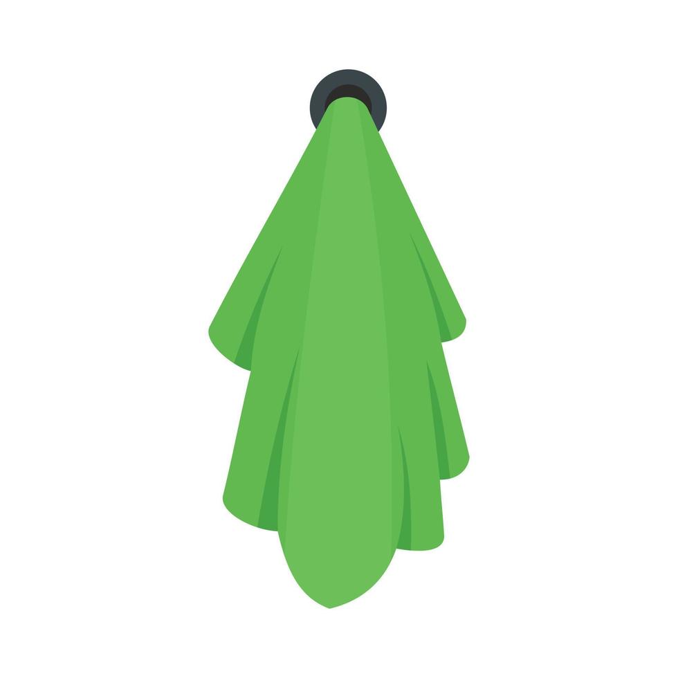 Green towel icon, flat style vector