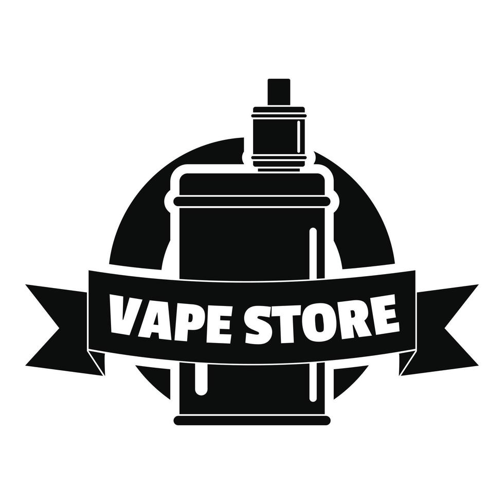 Vape new store logo, simple style vector