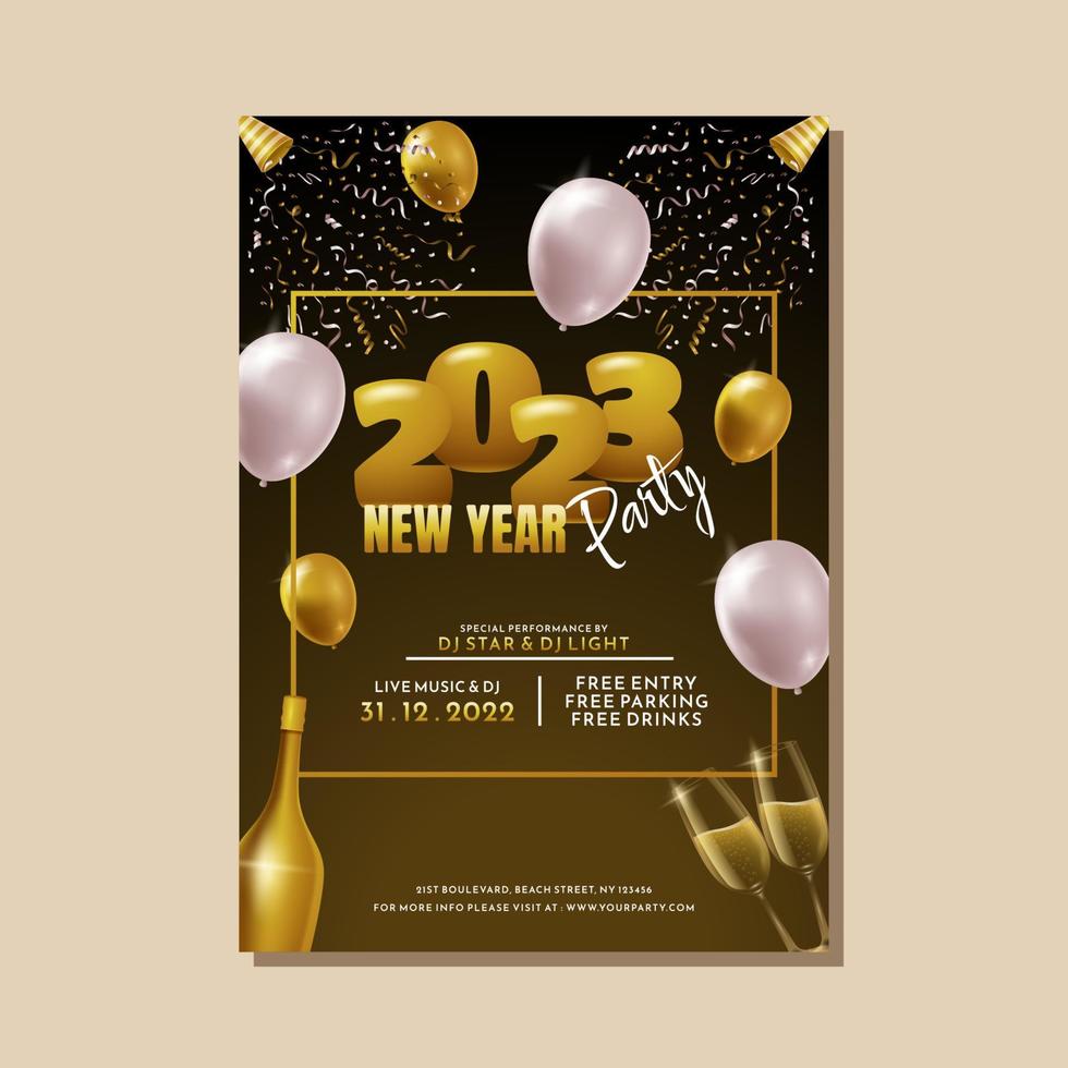 New Year Party Poster Template vector