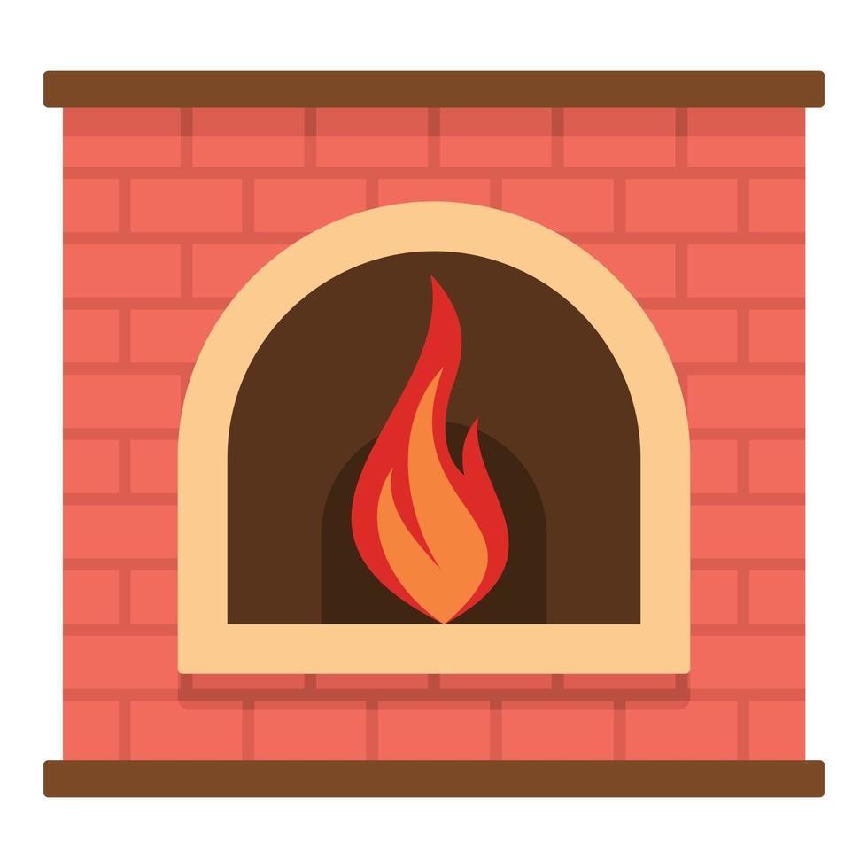 Retro fireplace icon, cartoon style 14388681 Vector Art at Vecteezy