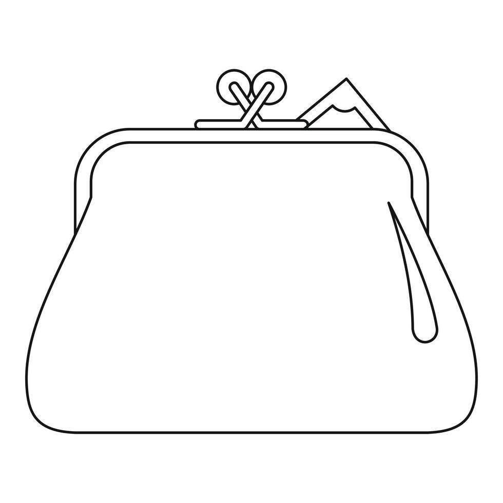 Small wallet icon, outline style. vector
