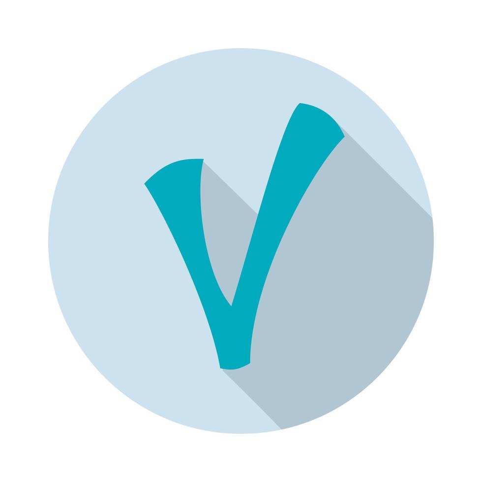 icono de marca de verificación, estilo plano vector