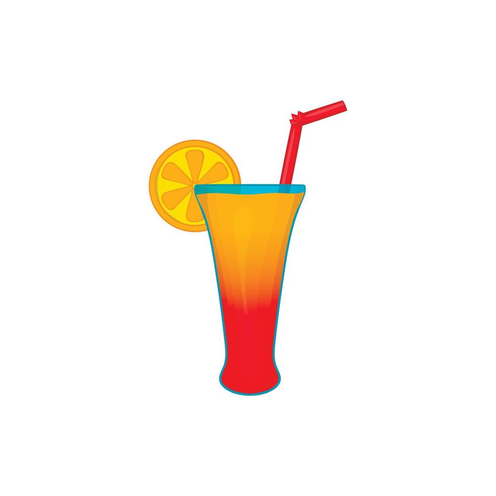 Fruit cocktail icon, cartoon style vector