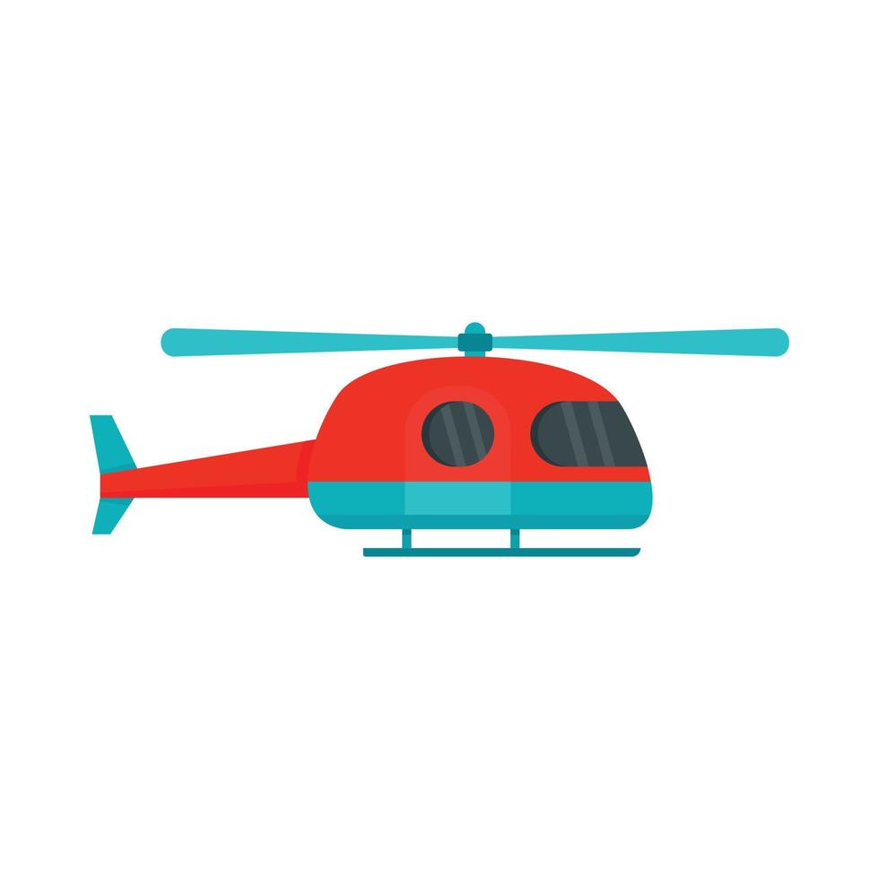 icono de helicóptero de ambulancia, estilo plano vector