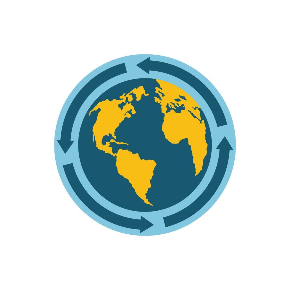 Earth icon, flat style. vector