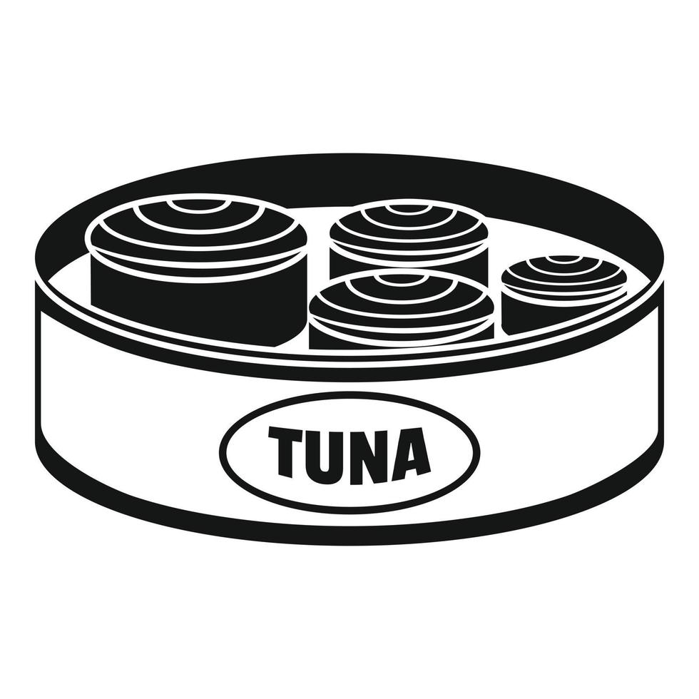 Open tuna can icon, simple style vector