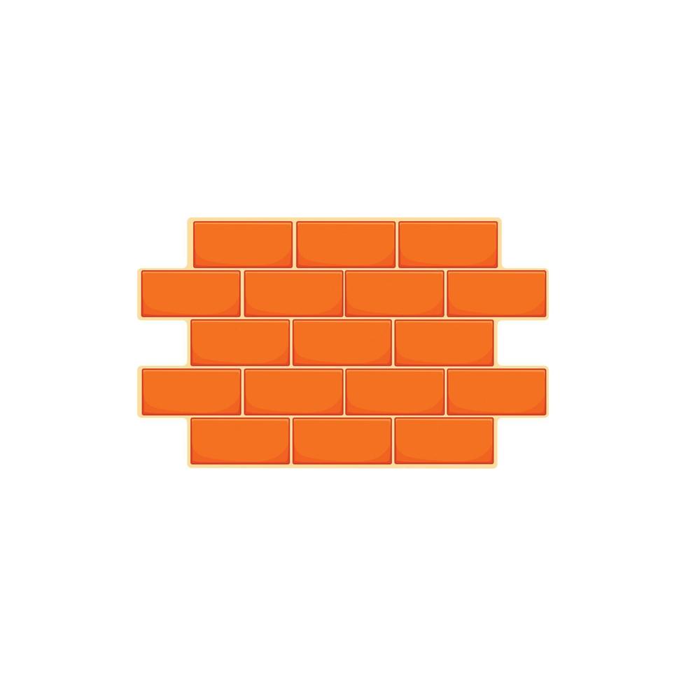 Wall of bricks icon, cartoon style vector