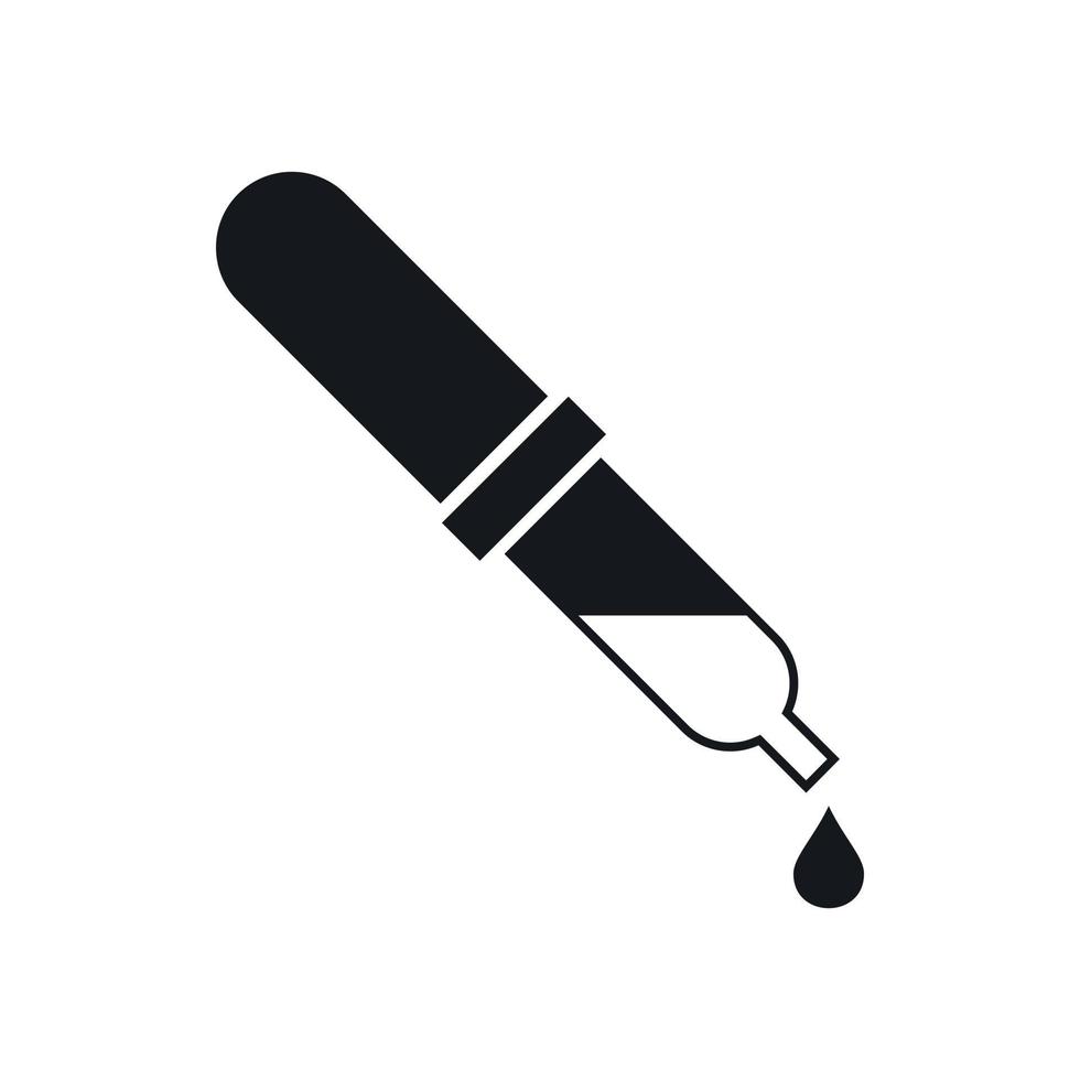 Pipette icon, simple style vector