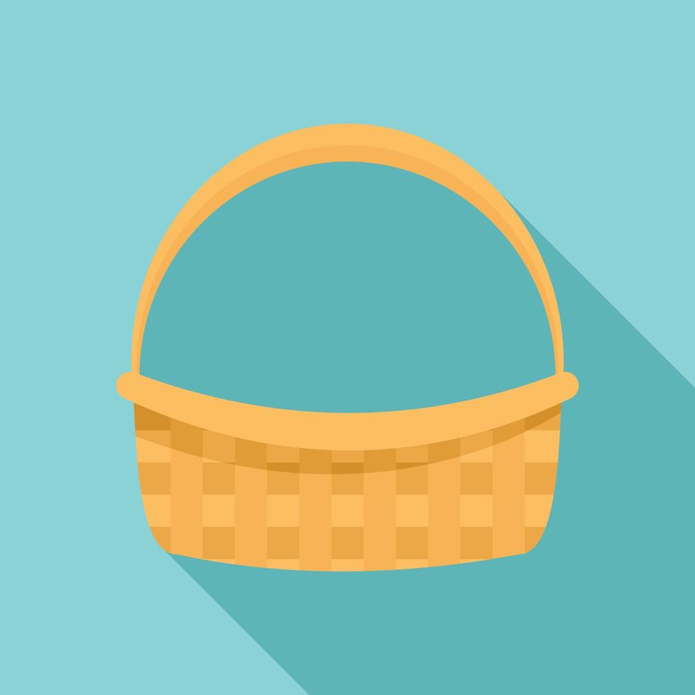 Farm basket icon, flat style vector