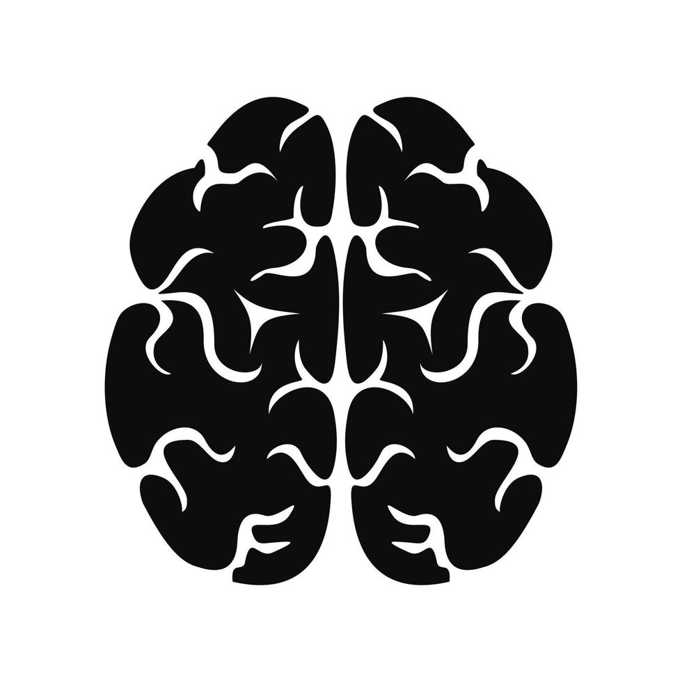 Brain icon, simple style vector