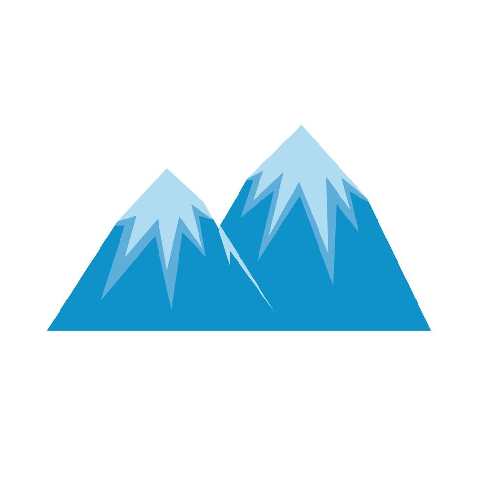 Snow peak icon, flat style. vector