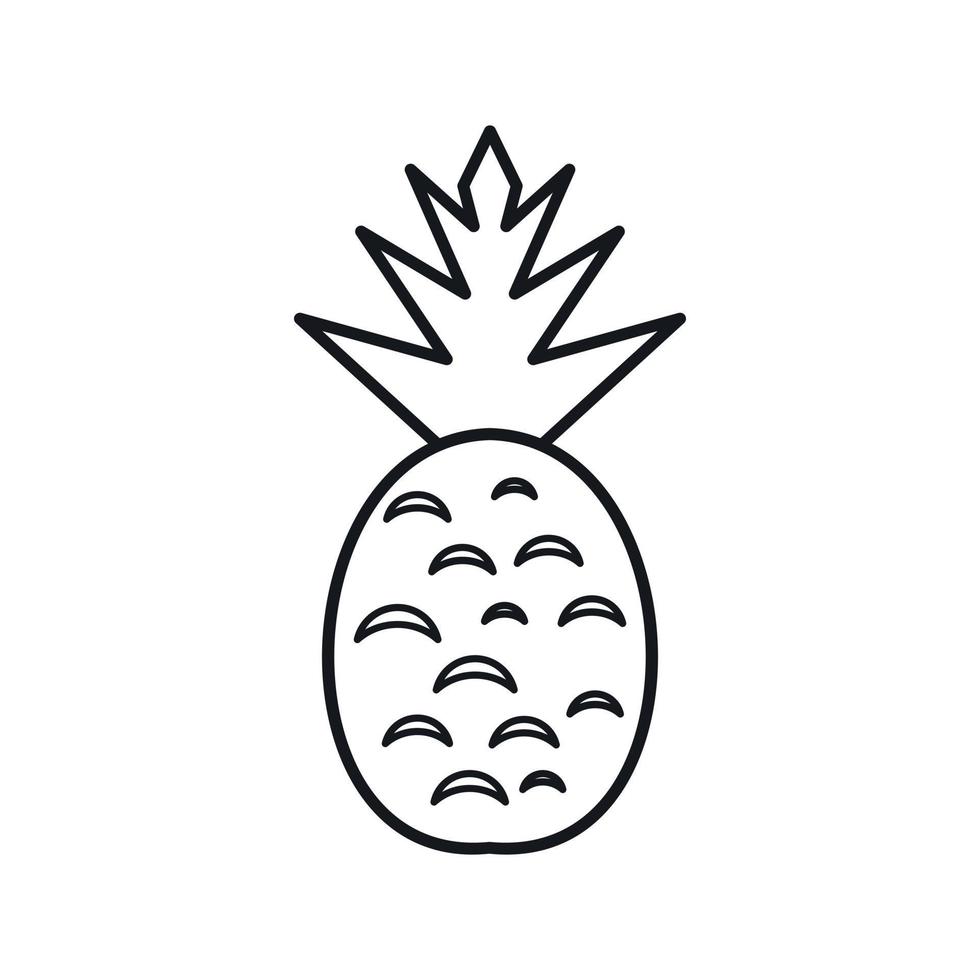 Pineapple icon, outline style vector