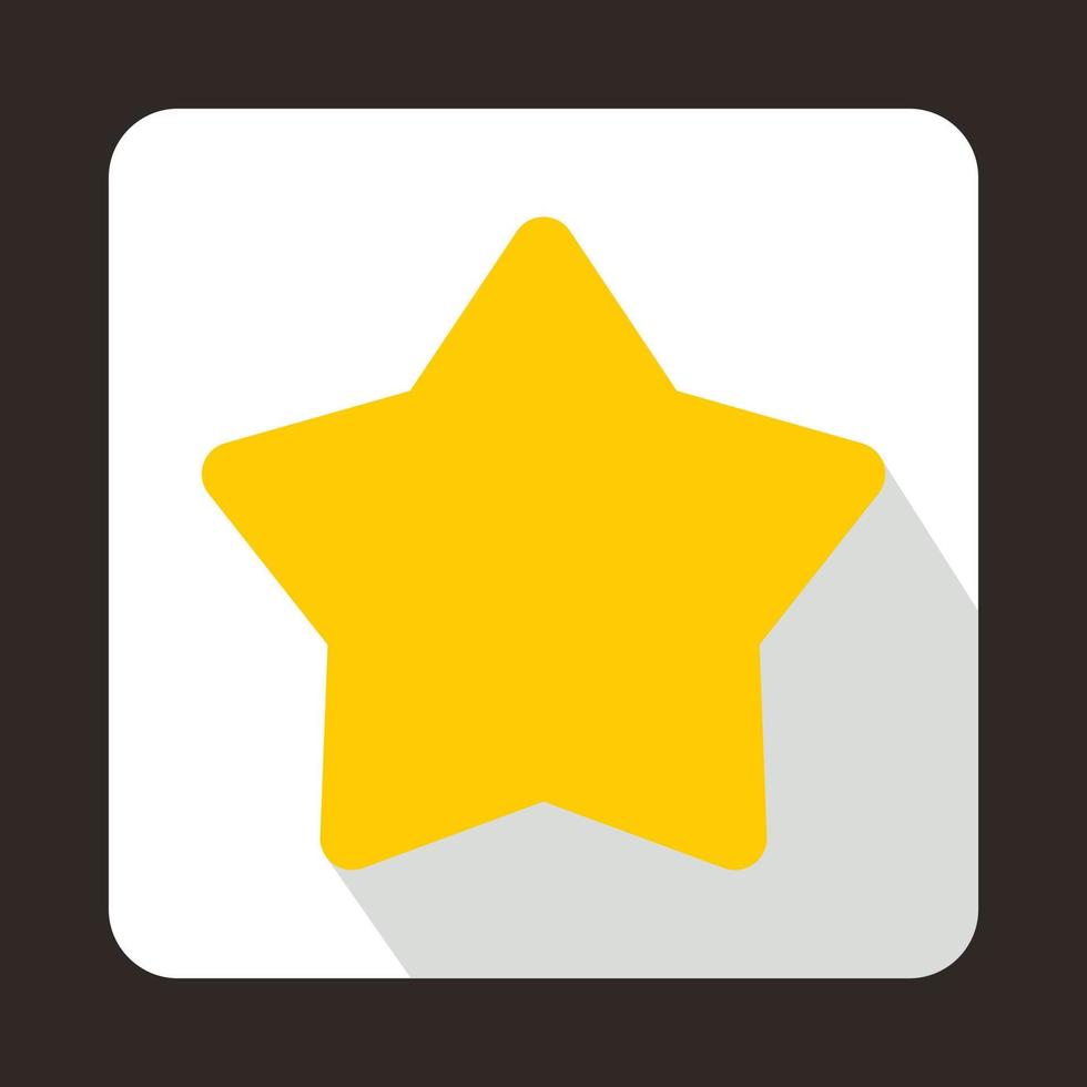 Yellow star icon in flat style vector