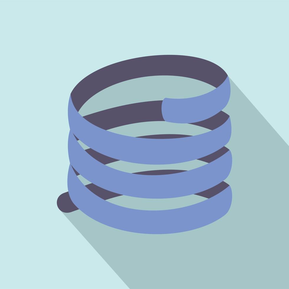 Short spring coil icon, flat style vector