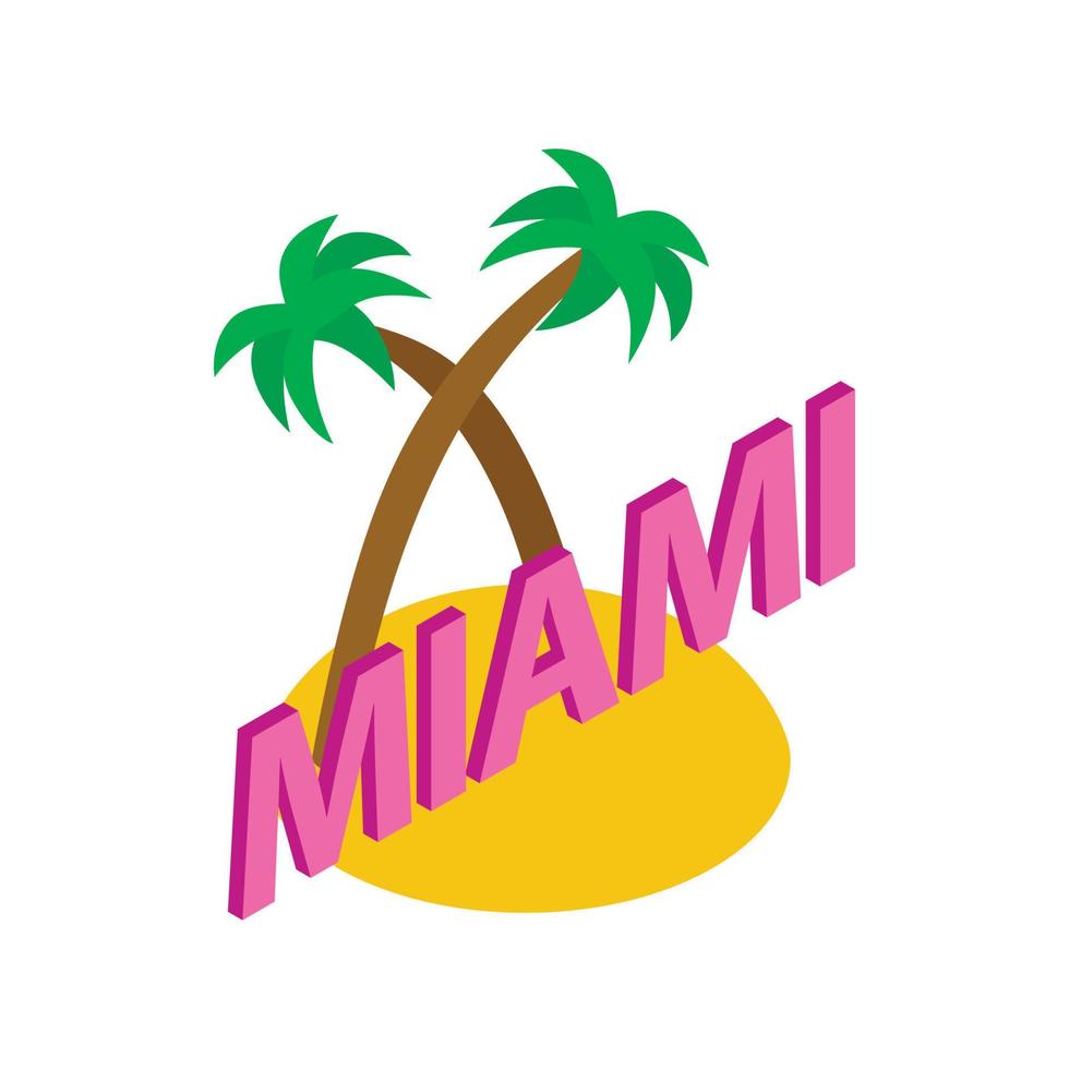 Miami icon, isometric 3d style vector