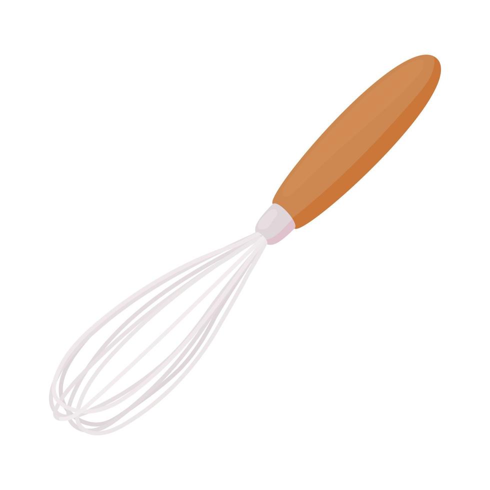 Kitchen whisk or beater icon, cartoon style vector