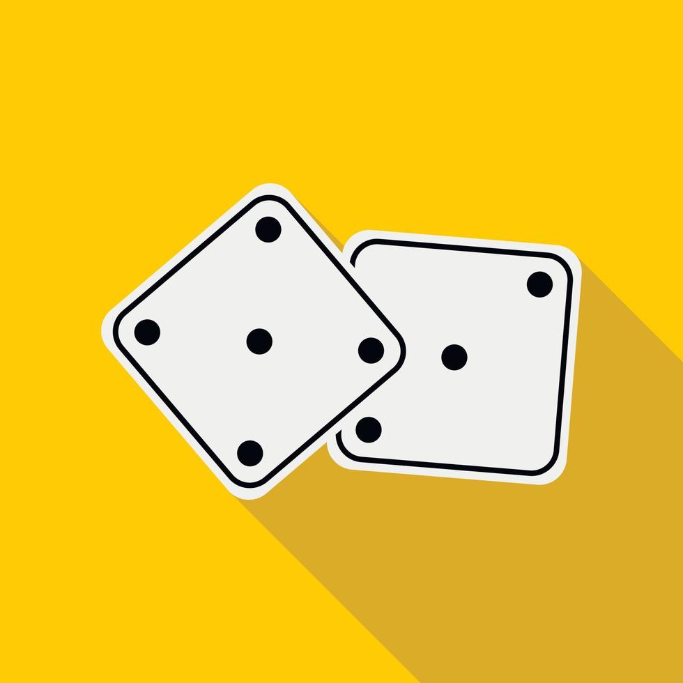 White dices icon in flat style vector