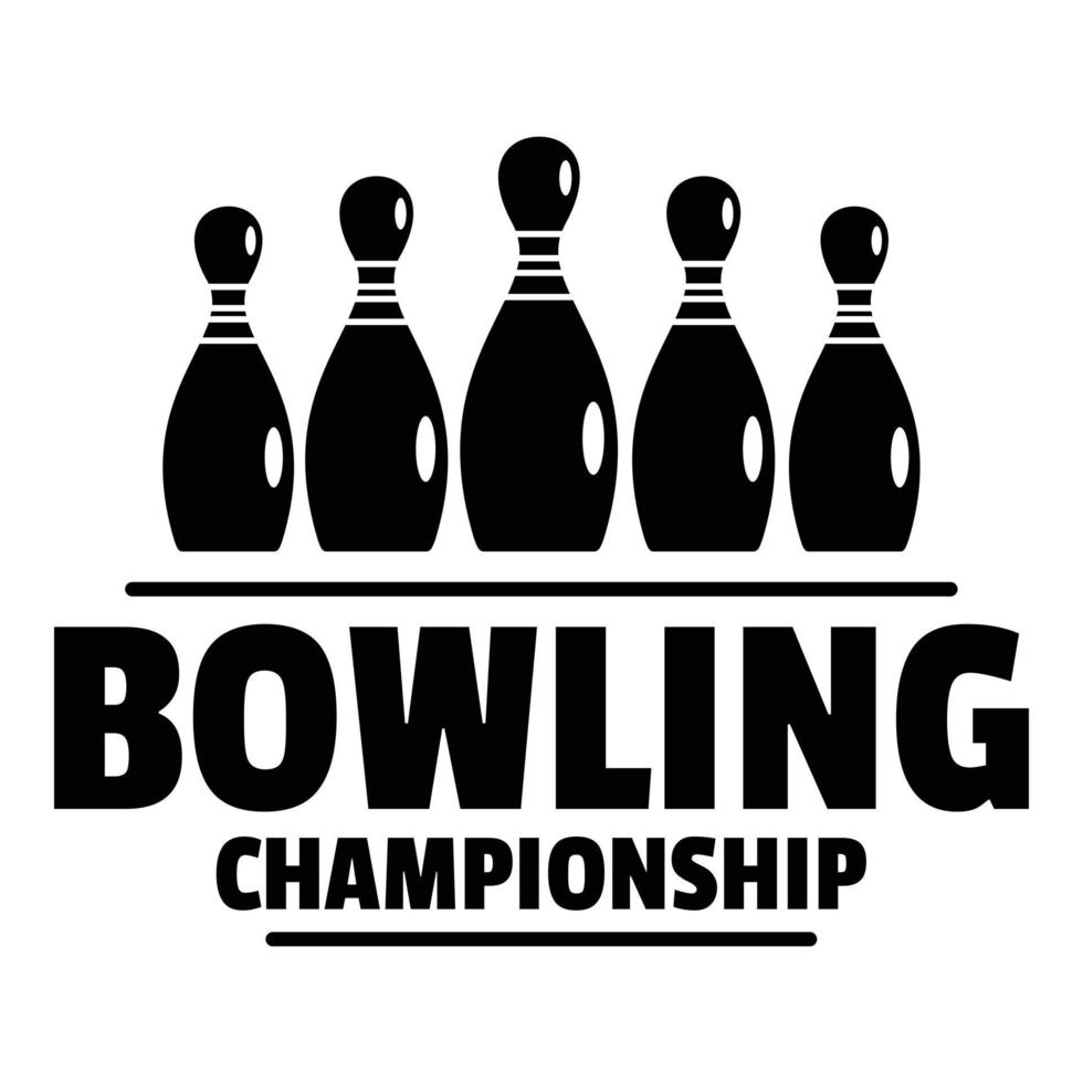 Bowling championship logo, simple style vector