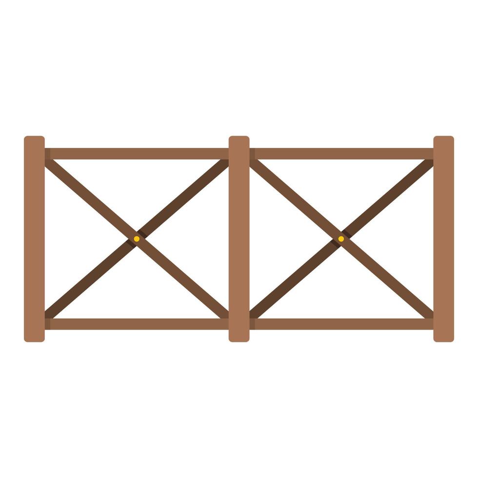 Fence in town icon, flat style. vector