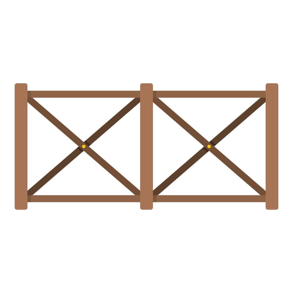 Fence in town icon, flat style. vector