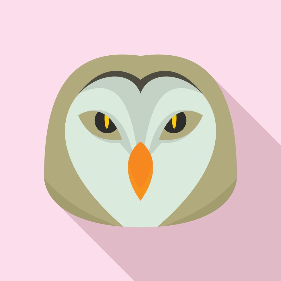 Owl head icon, flat style vector