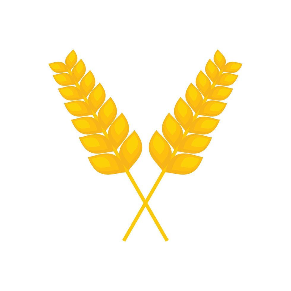 Pair of wheat icon, flat style vector