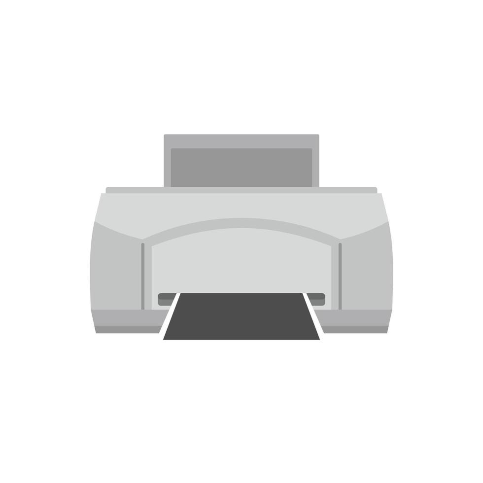 Black paper printer icon, flat style vector