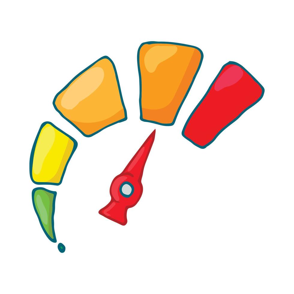 Speedometr icon, cartoon style vector