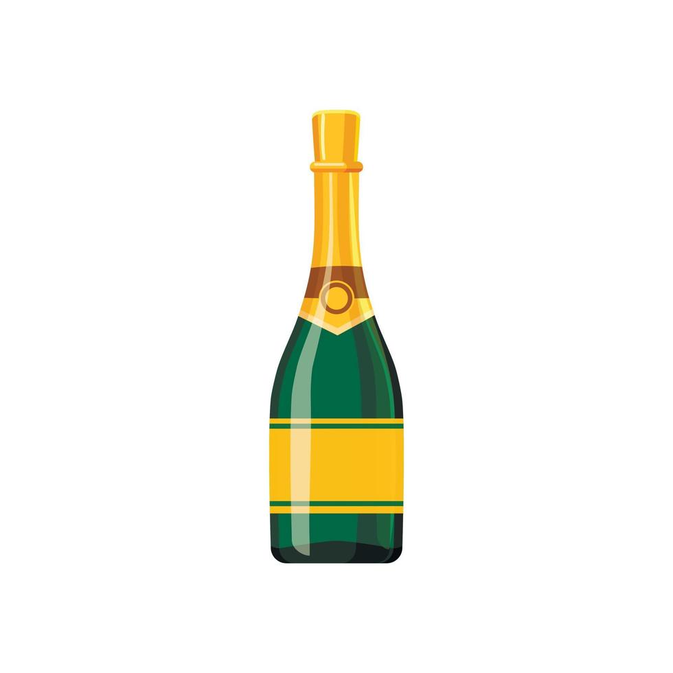 Champagne bottle icon, cartoon style vector