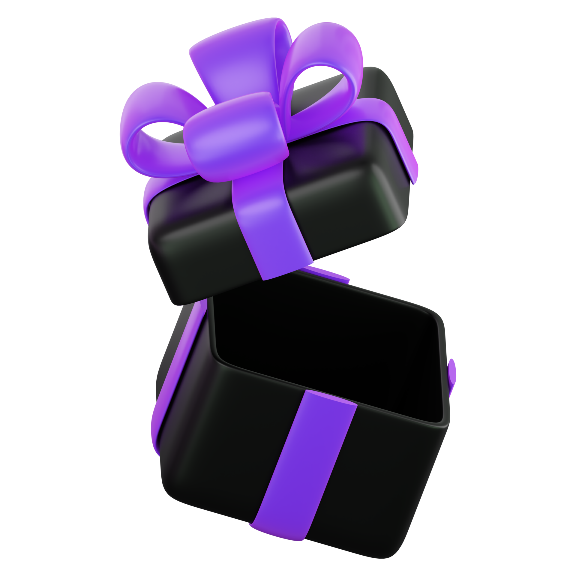 Black Gift Box With Silver Ribbon PNG Images & PSDs for Download