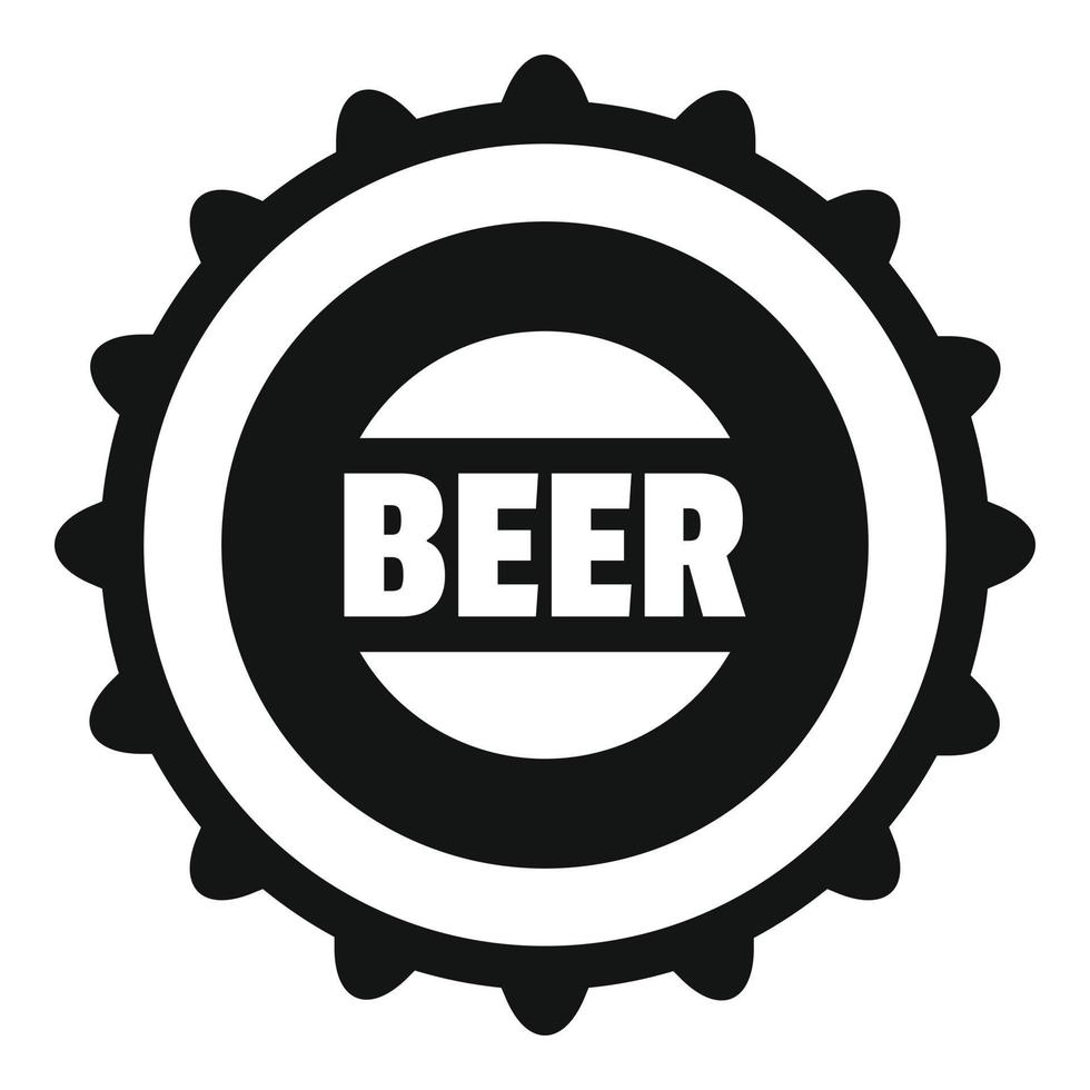 Beer cap icon, simple style. vector