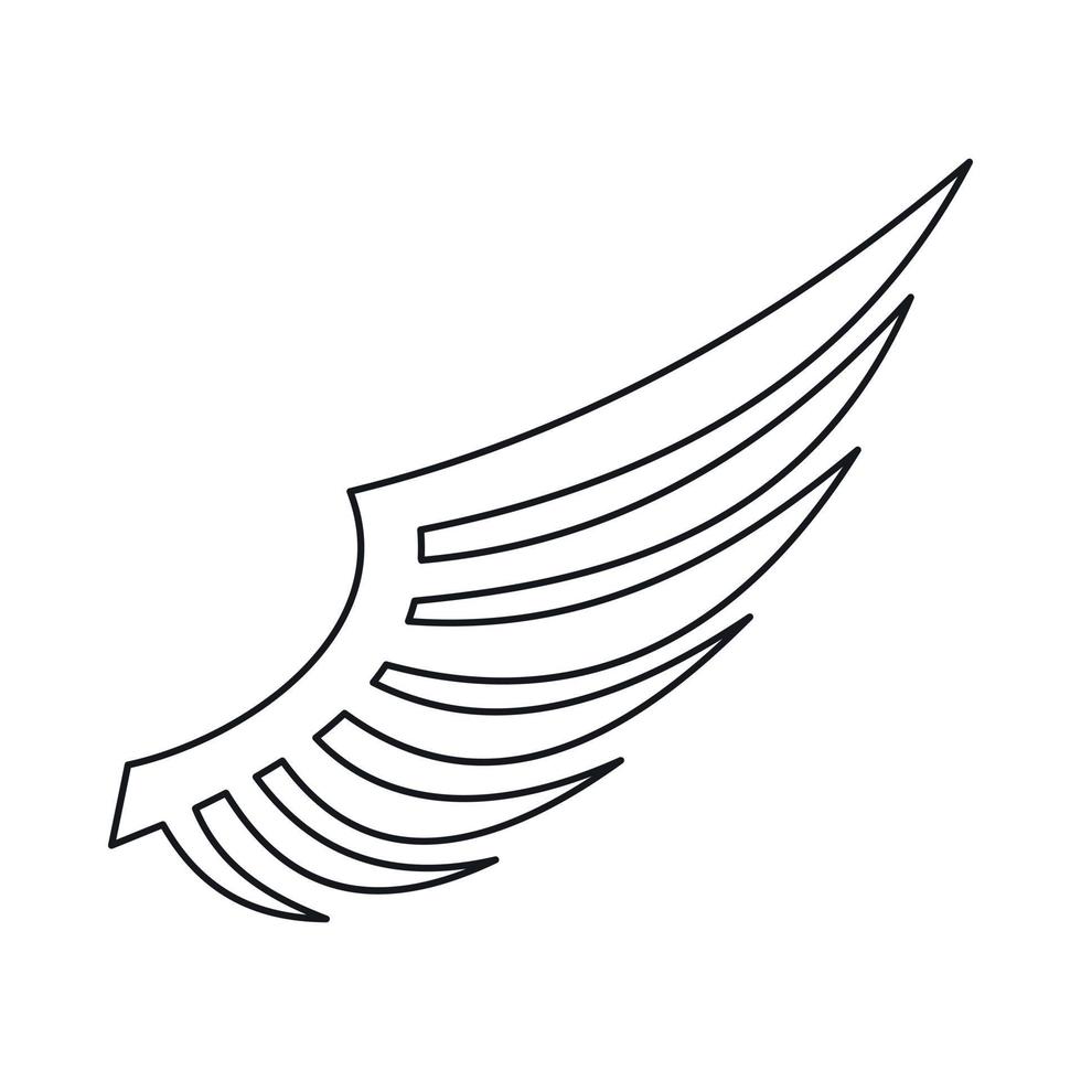 icono de ala, estilo de contorno vector