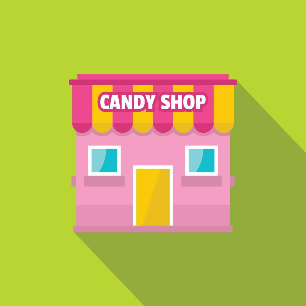 Candy shop icon, flat style. vector