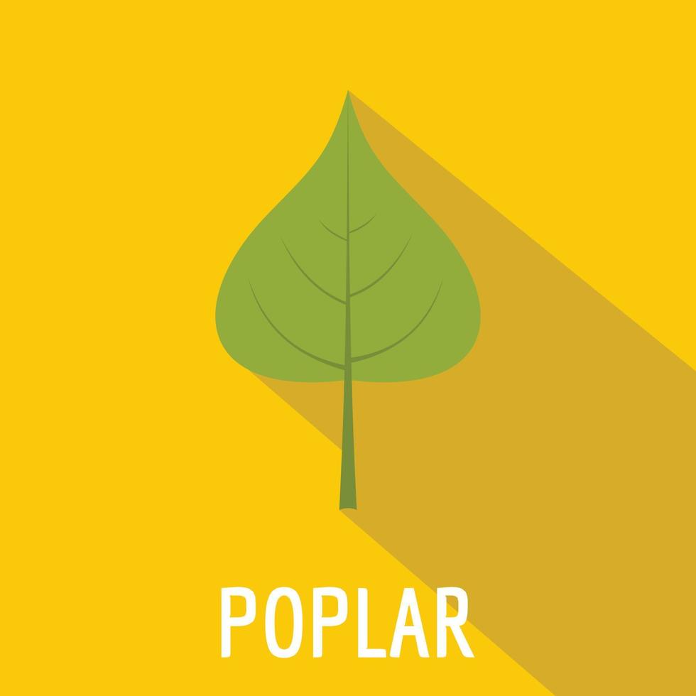 Poplar leaf icon, flat style vector