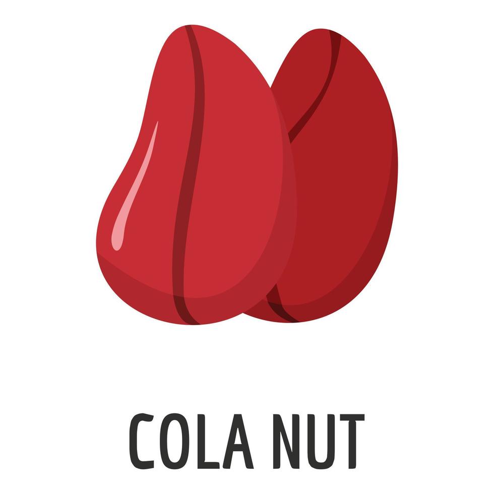 Cola nut icon, flat style vector