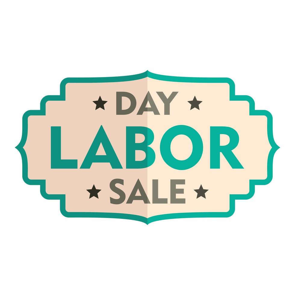 Labor day sale badge logo icon, flat style vector