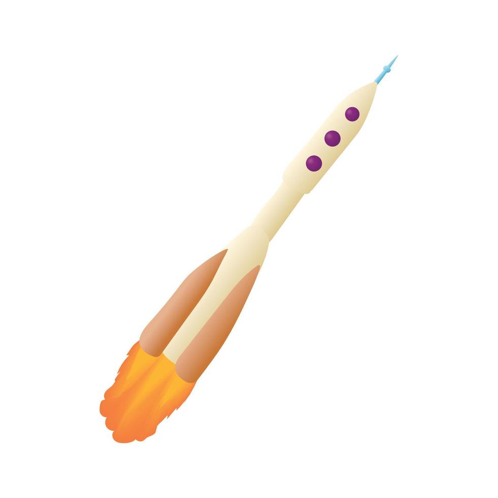 Rocket space ship icon, cartoon style vector