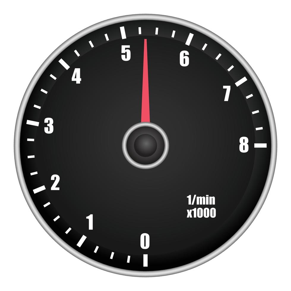 Car tachometer mockup, realistic style vector