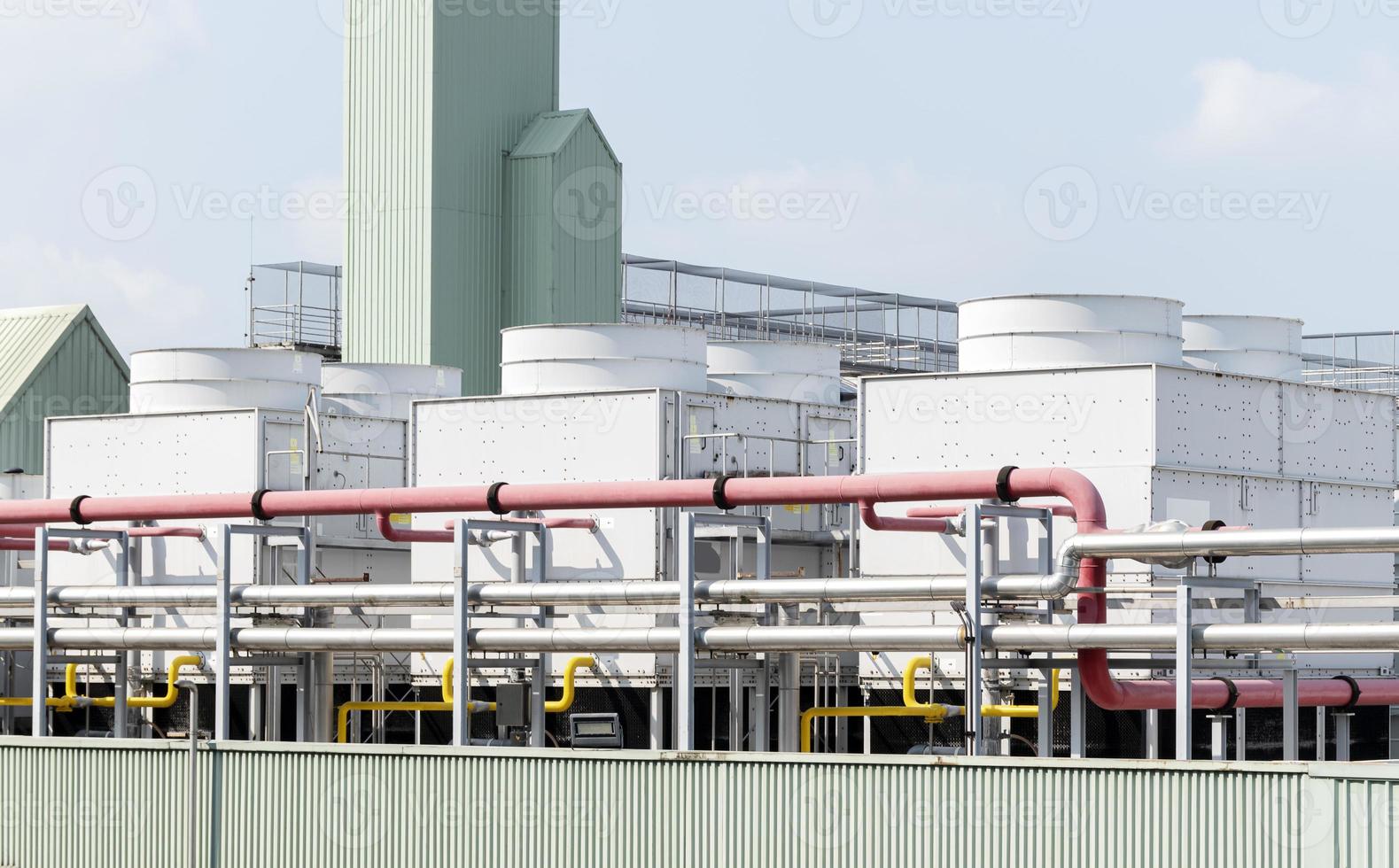 Cooling water tower on rooftop industry plant photo