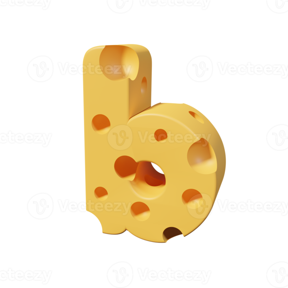 Cheese Letters b. 3d font render png