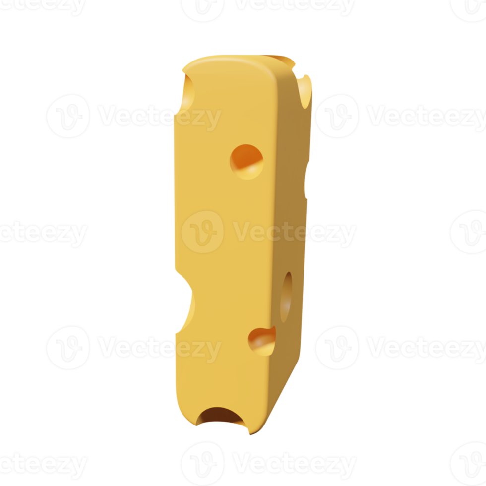 Cheese Letters I. 3d font render png