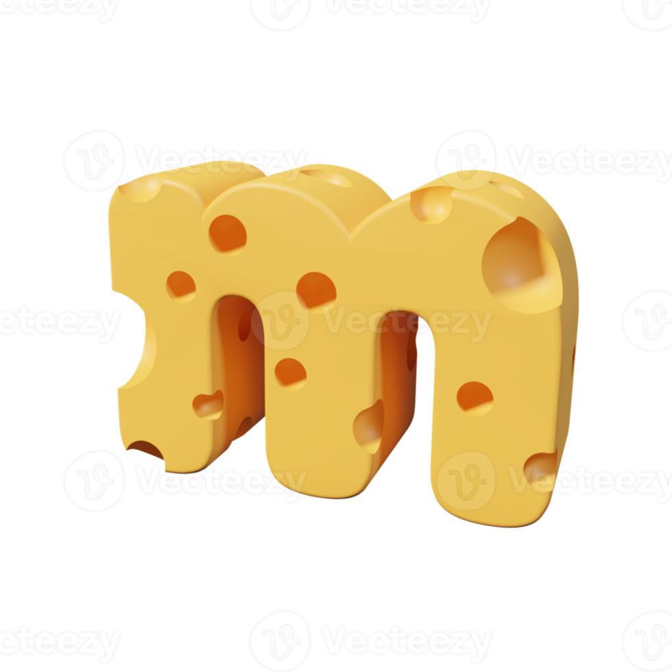 Cheese Letters m. 3d font render png