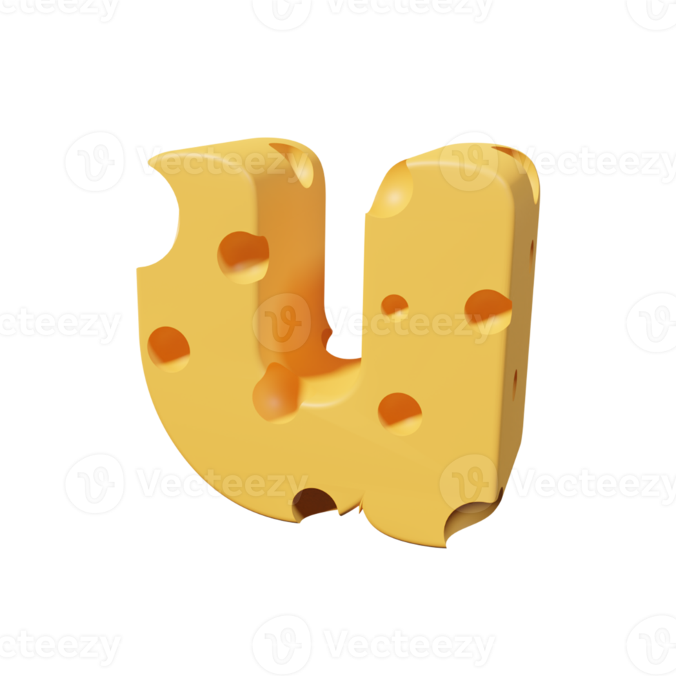 Cheese Letters u. 3d font render png