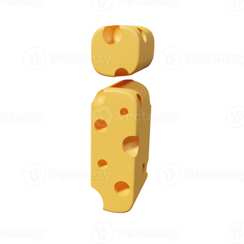 Cheese Letters i. 3d font render png